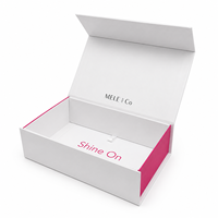 Échantillon gratuit, boîte cadeau pliante de luxe noire personnalisée avec fermeture magnétique, boîte d'emballage en carton durable pour bijoux, cosmétiques, vêtements