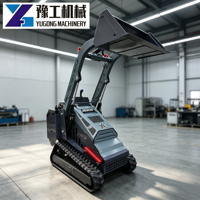 YG New Mini Skid Steer Loader Mesin Diesel dengan Track Crawler Kapasitas Bucket 0.15m Momen Beban Tinggi Tinggi Pemuatan Maksimum 2000mm