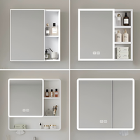 Espejo Inteligente con Pantalla Táctil LED, Antivaho, Regulable, con Gabinete de Almacenamiento para Salón, Hotel, Dormitorio, Villa