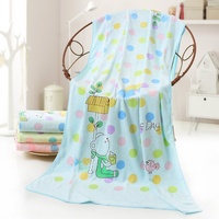 Toalla de baño grande para niños, absorbente, con estampado de lunares de dibujos animados, de fibra superfina Longren, toalla de playa de secado rápido para uso en el baño