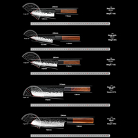 Ensembles de Couteaux de Chef de Cuisine Grandsharp AUS10 Faits Main Japonais, Couteaux de Chef Santoku Nakiri avec Manche en Bois Mkuruti
