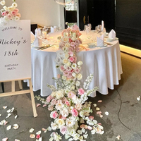 Fleur artificielle en soie, cascade de fleurs colorées, fleur de table, décorations de mariage, ornements de scène de fiançailles, fête d'anniversaire