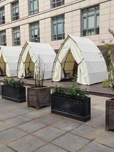 Tente Restaurant Réseau intérieur et extérieur Tente rouge Camping Hot Pot <span class=keywords><strong>Barbecue</strong></span> Restaurant Rain Hut Scenic Park - Product Image 5