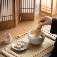NEWELL Ensemble de bols à thé japonais en céramique écologiques en forme de pétale et de bols à matcha pour la cérémonie du thé et les cadeaux de fêtes