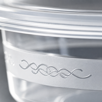Stapelbare ruimtebesparende 300ml ronde voedselbox, wegwerp cateringverpakking voor fruit en saus
