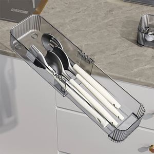 Plastic Extendable Partition <b>Storage</b> <b>Box</b> Modern Design for Desktop Compartment Kitchen Tableware Sundries Adjustable Drawer - Product Image 4