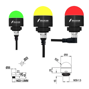 Nhà Máy Giá 35 mét 50 mét Kích thước bán cầu <span class=keywords><strong>Led</strong></span> <span class=keywords><strong>3</strong></span> màu chỉ báo tín hiệu báo động tháp ánh sáng 12V 24V - Product Image 1