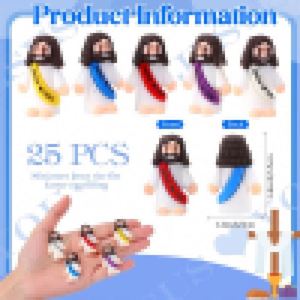 Figuras Pequeñas de Diseño Original, Mini Juguetes de Goma de Jesús para Esconder y Buscar, Recuerdos Religiosos para Fiestas, Escuela Dominical - Product Image 2