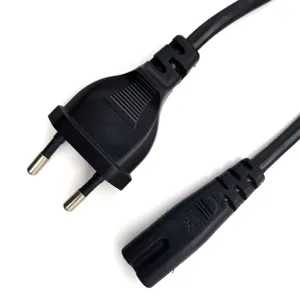 Small order free sample ac round 2 pin power cord EU 2 pin electrical power extension cable