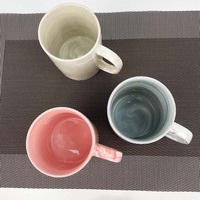 Tasse à café en céramique de couleur rose, tasse à café en porcelaine de couleur marbre