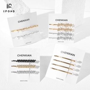 Barrettes IFOND en alliage électroplaqué avec décorations en strass et perles pour femmes et filles, pour coiffures quotidiennes et de fête - Product Image 2
