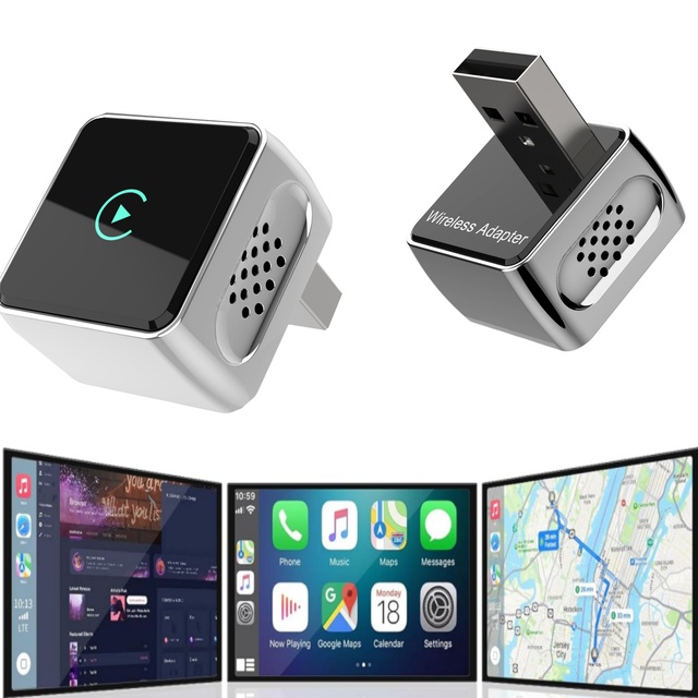 Wireless CarPlay Adapter for iPhone for Cars ,Fast & Stable Connection, Easy Setup, Wide Vehicle Compatibility USB & USB C