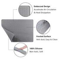 Tapis de protection extra large carré minimaliste en silicone pour plaques de cuisson électriques, vitrocéramiques ou à gaz, et tapis de séchage de vaisselle facile à utiliser