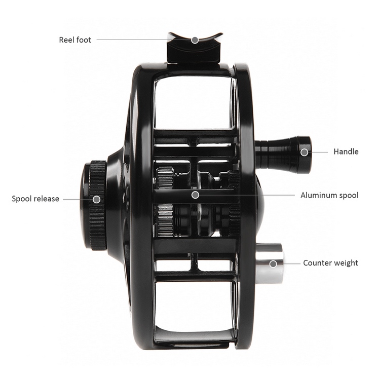 Fly Fishing Reel - LEO FISHING Aluminum Alloy 2+1 Ball Bearing