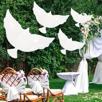 Hotsale grand ballon en feuille d'hélium blanc colombe feuille mylar ballon paix pigeon feuille ballon pour la décoration de fête de mariage
