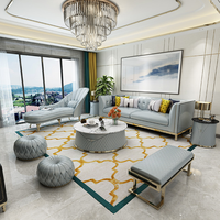 Ensemble de canapés modulaires en cuir pour salon, canapé de sol pour villa et maison - Vente en gros
