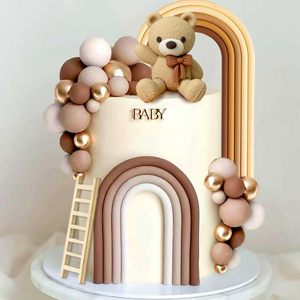 Set <span class=keywords><strong>de</strong></span> Decoración para Pastel <span class=keywords><strong>de</strong></span> Baby Shower con Osito <span class=keywords><strong>de</strong></span> Peluche, Arcoíris, Escalera <span class=keywords><strong>de</strong></span> Globos, Letras Doradas, Artículos para Fiesta <span class=keywords><strong>de</strong></span> Género Neutral - Product Image 1