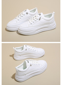 Sneakers Bianche con Plateau per <span class=keywords><strong>Donna</strong></span>, Comode <span class=keywords><strong>Scarpe</strong></span> Casual da Passeggio - Product Image 2