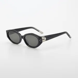 Kacamata hitam GM gaya DADA mode 2024 kacamata hitam bingkai kecil asetat warna permen antik kacamata hitam mata kucing wanita UV400