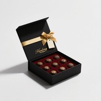 Vente en gros de boîte cadeau magnétique pliante de luxe pour chocolat rigide et truffe boîte de chocolat à fermeture magnétique