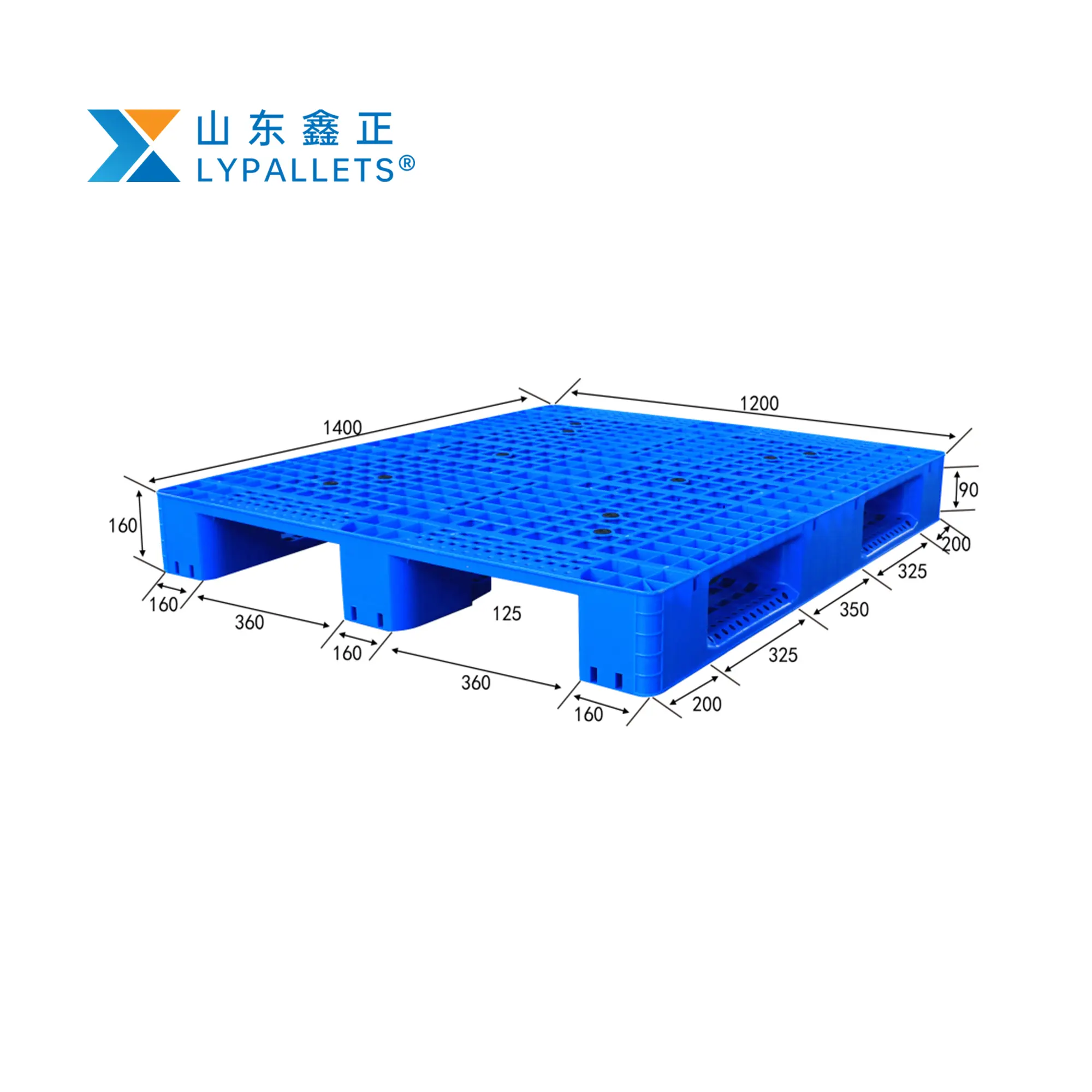 Pallet di plastica all'ingrosso del carrello elevatore 1400x1200 magazzino di logistica impilamento del grande pallet di plastica ispessito prezzo