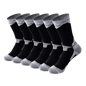 Hiking Walking Athletes Socks Cushion Moisture Wicking Thick Athletic Sports Socks Outdoor Crew Cushioned Socks