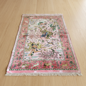 Tapis de luxe moderne noué à la main en pure soie, lavable, design, fait main, antidérapant, motif personnalisé, pour salon et chambre - Product Image 6