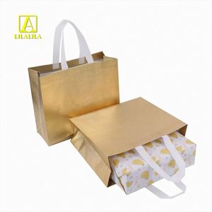 ถุงผ้าช้อปปิ้งแบบใช้ซ้ำได้ ผลิตตามสั่ง สีทอง เงิน ผ้าเมทัลลิก  พร้อมโลโก้ - Product Image 3