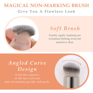 BEAUTY PLANET Private Label Pinceaux <span class=keywords><strong>à</strong></span> manche en bois pour le maquillage <span class=keywords><strong>Tête</strong></span> plate Pinceau de maquillage unique Pinceau correcteur liquide <span class=keywords><strong>Pro</strong></span> <span class=keywords><strong>à</strong></span> dessus plat - Product Image 4