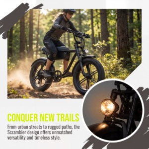 Vélo électrique tout-terrain personnalisé avec pneus larges 20x4.0, batterie lithium 48V 15Ah, moteur sans balais, 7 vitesses, cadre en acier, pour adulte, modèle HMF20 - Product Image 4