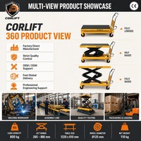 Chariot de levage hydraulique en acier avec pédale manuelle, plateforme mobile à ciseaux, chariot à 4 roues, cadre 1000x510x55mm pour entrepôt