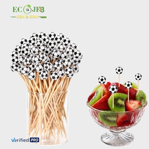 <span class=keywords><strong>Stuzzicadenti</strong></span> Ecologici a Forma di Pallone da Calcio in Bambù, Monouso per Frutta e Cocktail, <span class=keywords><strong>con</strong></span> Decorazione Personalizzata a Forma di Pallina - Product Image 1