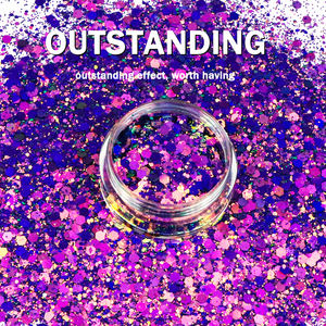 GP, оптовая продажа, моющиеся веганские дуэт-хром, массивные блестки, водостойкие, хамелеон, металлические косметические блестящие хлопья для макияжа - Product Image 3