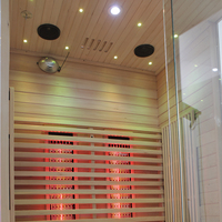 Sauna infrarouge de luxe en verre trempé transparent pour 2 personnes, faible EMF, avec lumière 7 couleurs pour la maison