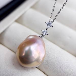 31255DIY Colgante de Plata Simple y Moderno con Cuentas Redondas de 9-15 mm, Base Vacía de Plata S925 para Dijes y Collares de Diamantes DIY - Product Image 2