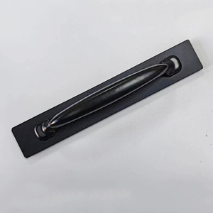 Manija de doble orificio de aleación de aluminio negro mate para ventana y puerta corredera, diseño minimalista, fácil instalación - Product Image 1
