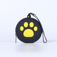 Porte-monnaie mini en silicone motif moustache pour chat, petit sac souple en caoutchouc pour friandises dentaires et portions de traitement anti-boules de poils