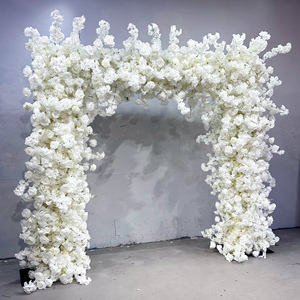 Arco de Flores Artificiales de Seda Blanca Cuadrado de 8 pies, Fondo Floral para Ceremonias de Boda y Eventos - Product Image 2