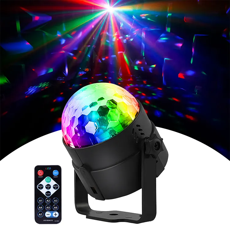 Parti disko işık sihirli Dj topu Mini ucuz kulübü yaklaşık 30-60 işık otomatik/ses uzaktan kontrol projeksiyon ışıkları RGB IP20