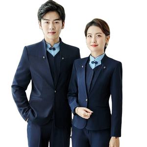 مخصص مكتب رجل سيدة العمل ارتداء أنيقة الأعمال السترة ضئيلة تناسب الزي الرسمي للمكتب - Product Image 1