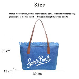 Custom Printed logo Solid Color Large Canvas <b>Tote</b> Bag Beach Personalized Grocery Shopping Bag With Frineg Edges - Product Image 2