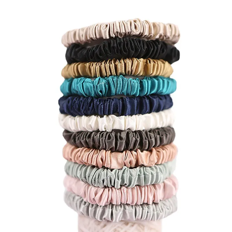 Wholesale 100% Pure Mulberry Silk Fashion Luxury Hair Ties Hot Selling Elastic Hair Scrunchies for girls