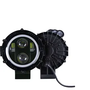 JHS 슈퍼 파워 7 인치 작업등 라운드 9-32VDC 고출력 40W 7 인치 자동차 액세서리 용 블랙 LED 작업등