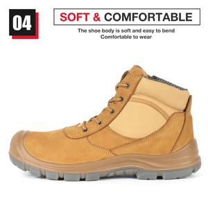 Vente en gros de chaussures de sécurité JIANKUN haute performance pour hommes bottes de travail de randonnée en cuir nubuck tendance avec bout en acier anti-écrasement et anti-crevaison - Product Image 5