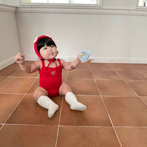Ensemble barboteuse et <span class=keywords><strong>maillot</strong></span> <span class=keywords><strong>de</strong></span> <span class=keywords><strong>bain</strong></span> deux pièces pour bébé, style Instagram et coréen, séchage rapide, en tissu soie <span class=keywords><strong>de</strong></span> lait, à capuche, collection été 2026 - Product Image 2