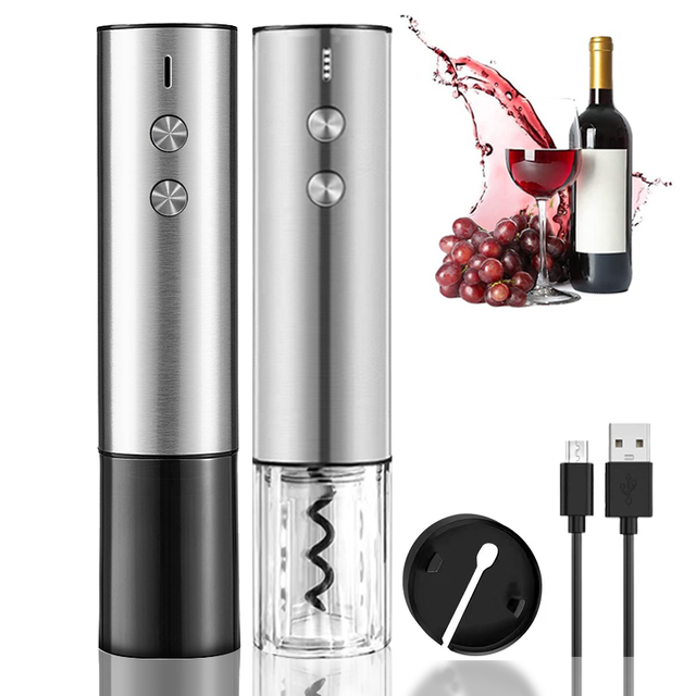 European Style Smart Automatic Rechargeable Electric Wine Opener Products Highly Customizable Corkscrew Black Premium