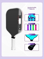 Raket Pickleball Desain Baru 2026 Tanpa Bingkai Sarang Lebah 16mm Ekstra Tebal Gen 5 Serat Karbon T700 Thermoformed Pro Player OEM
