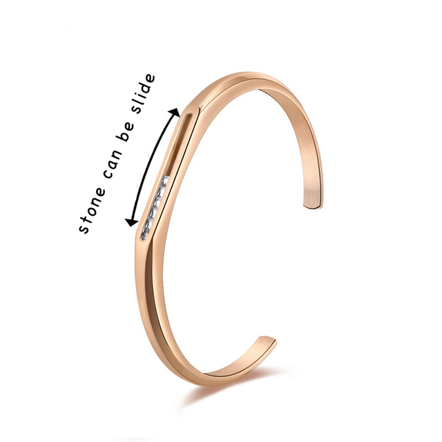 Stainless Steel Bracelet Stone Can Be Slide for Diamond Bangle
