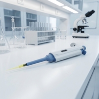 Pipette à volume variable ergonomique Top Pette, plage de volume 0,5-50 µl, réglage continu, design universel, simple