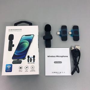 2022 nuevo Mini micrófono Lavalier de solapa inalámbrico dinámico Transmisión en vivo <span class=keywords><strong>Vlogging</strong></span> 2 receptores Micrófono de conferencia compatible - Product Image 2